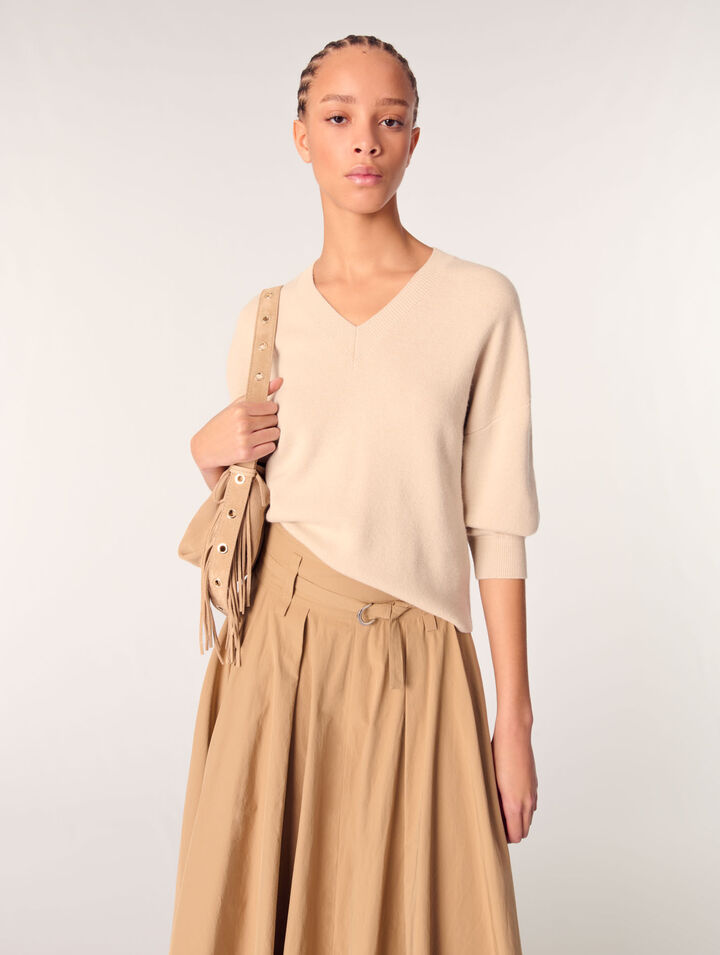 Wool blend V-neck jumper