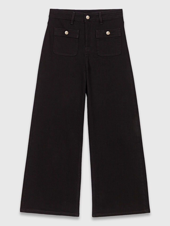 Straight-leg jeans with patch pockets
