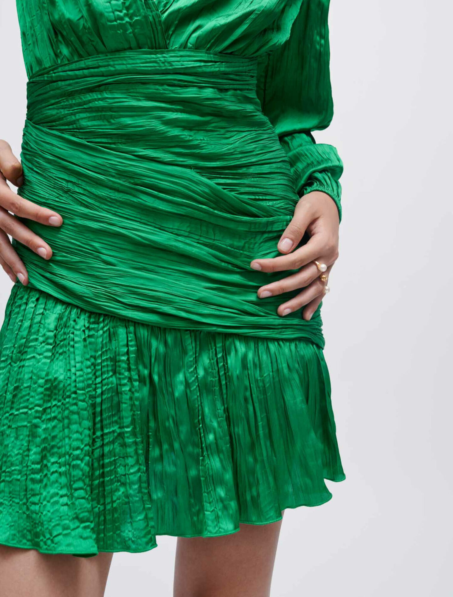 Close-fitting lamé dress
