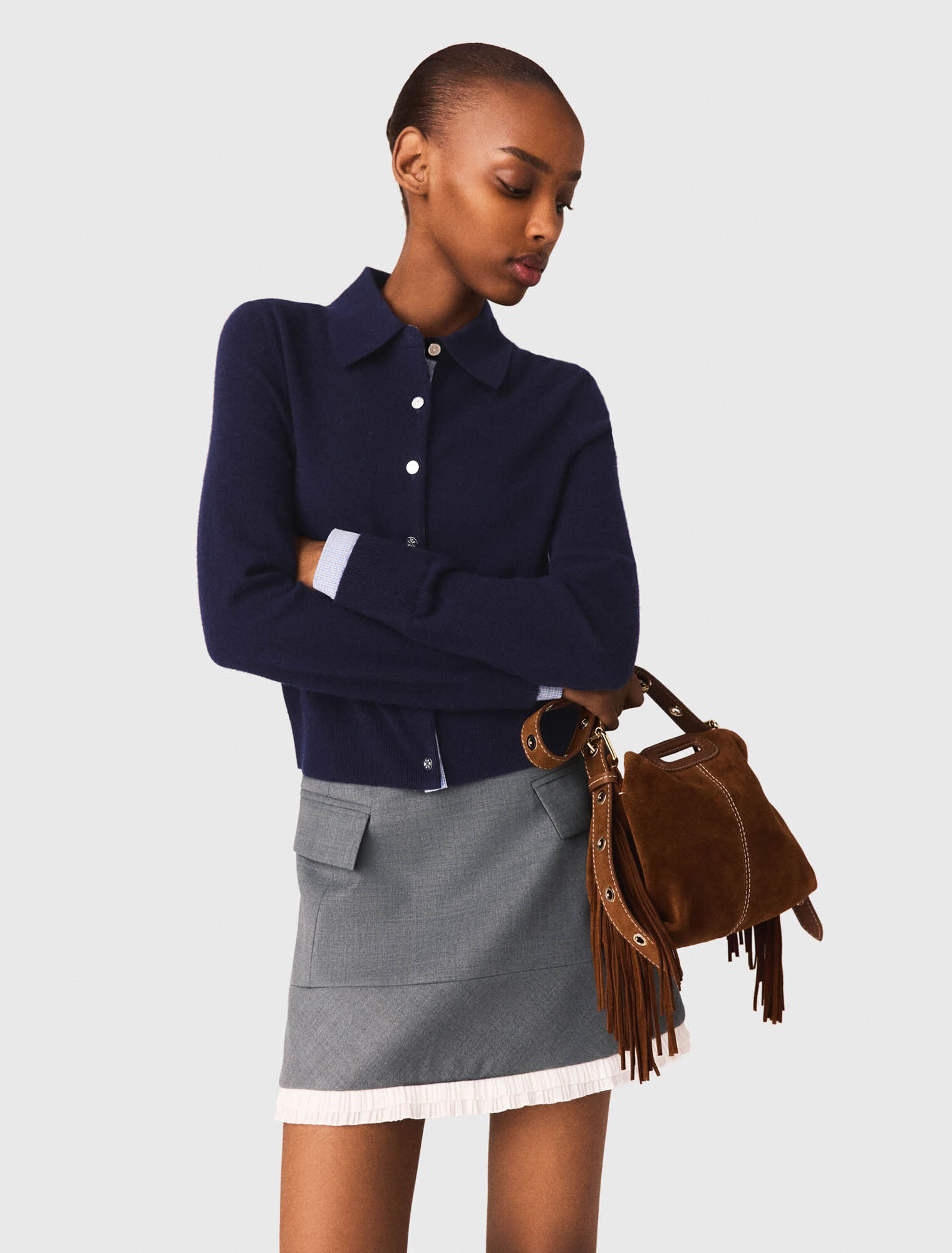 A-line poplin skirt with band