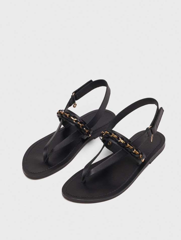 K.Jacques flat leather sandals