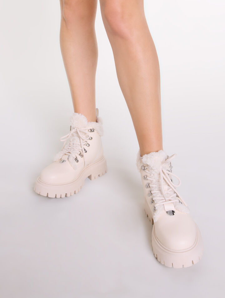 Chunky faux fur boots