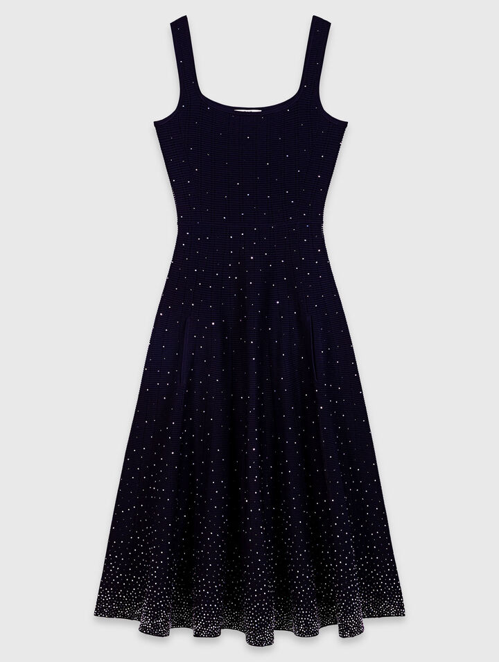 Rhinestone knit maxi dress