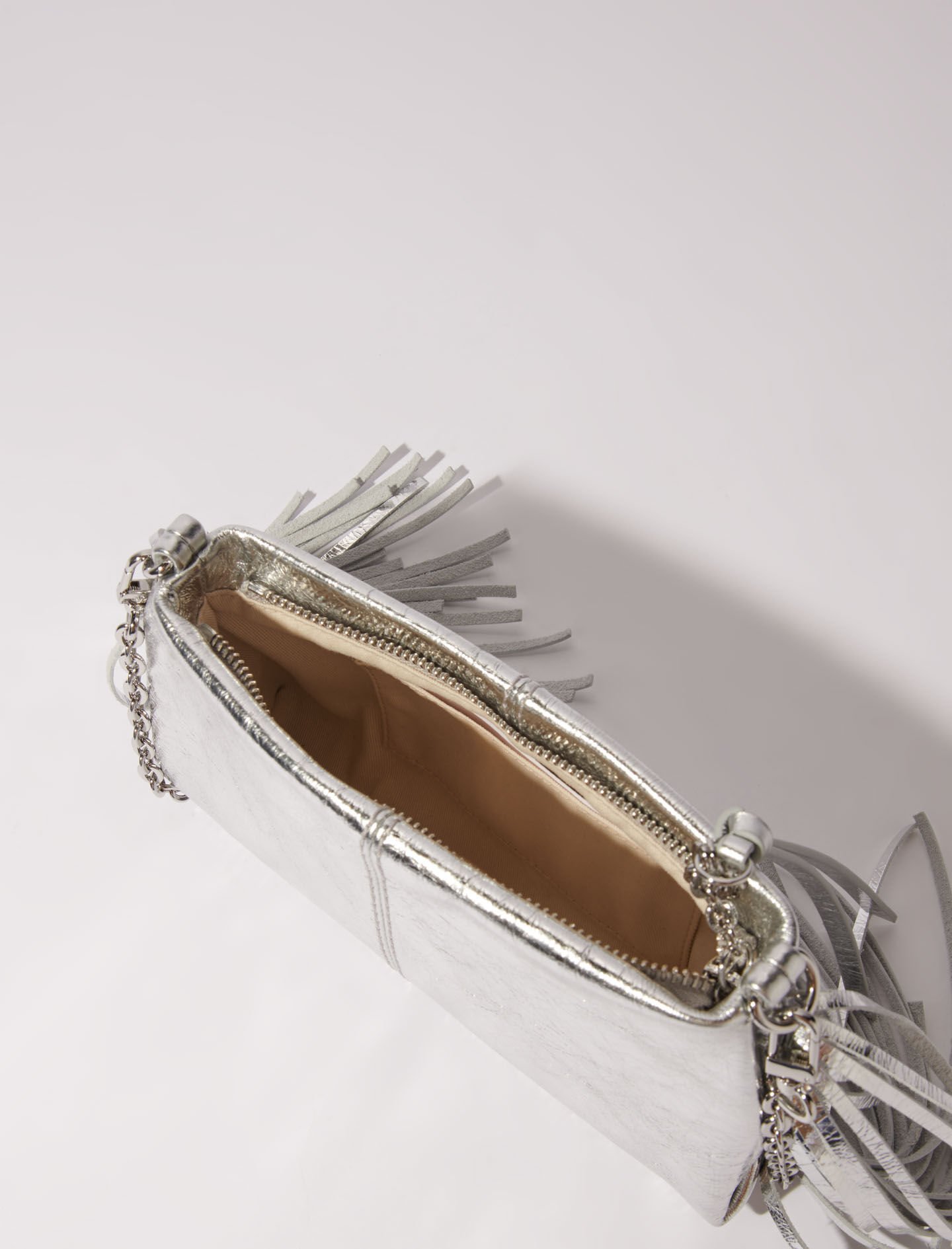 Miss M leather clutch bag Black / Gray for Women | Maje