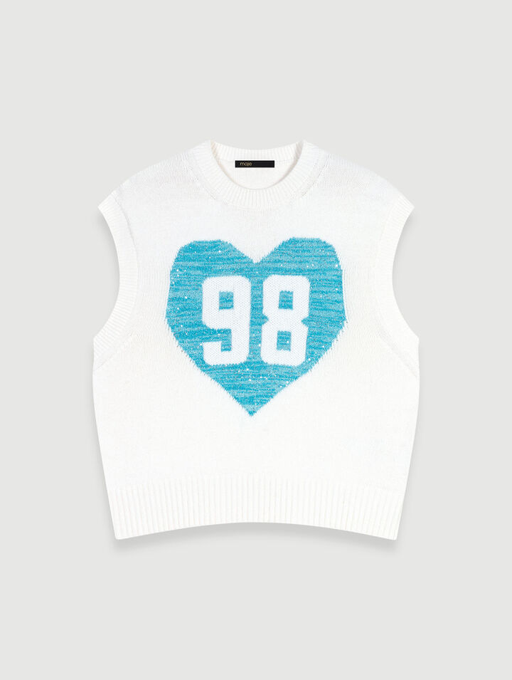 Sleeveless heart jumper