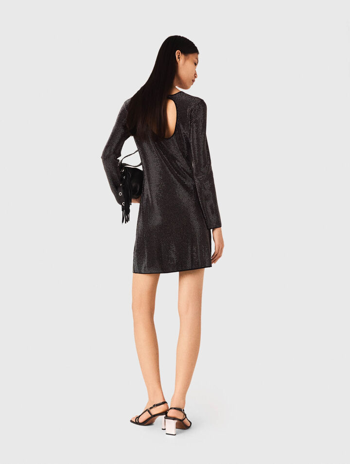 Short rhinestone knit dress