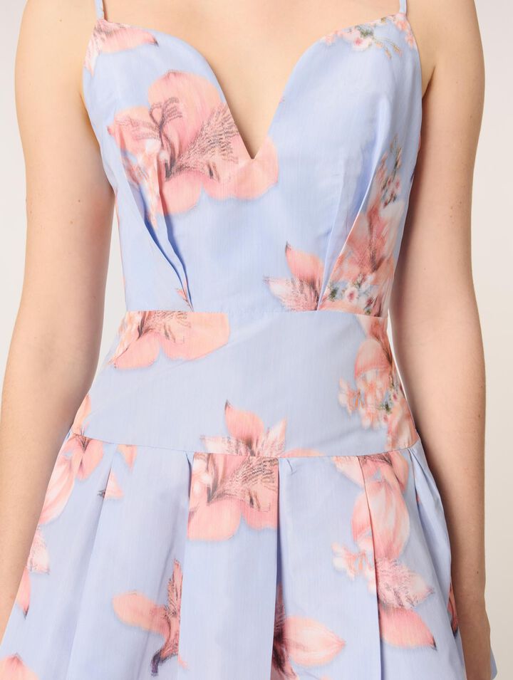 Short patterned taffeta dress