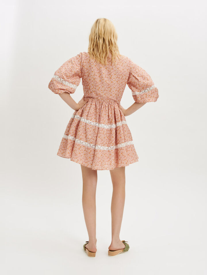 Printed lace braid dress