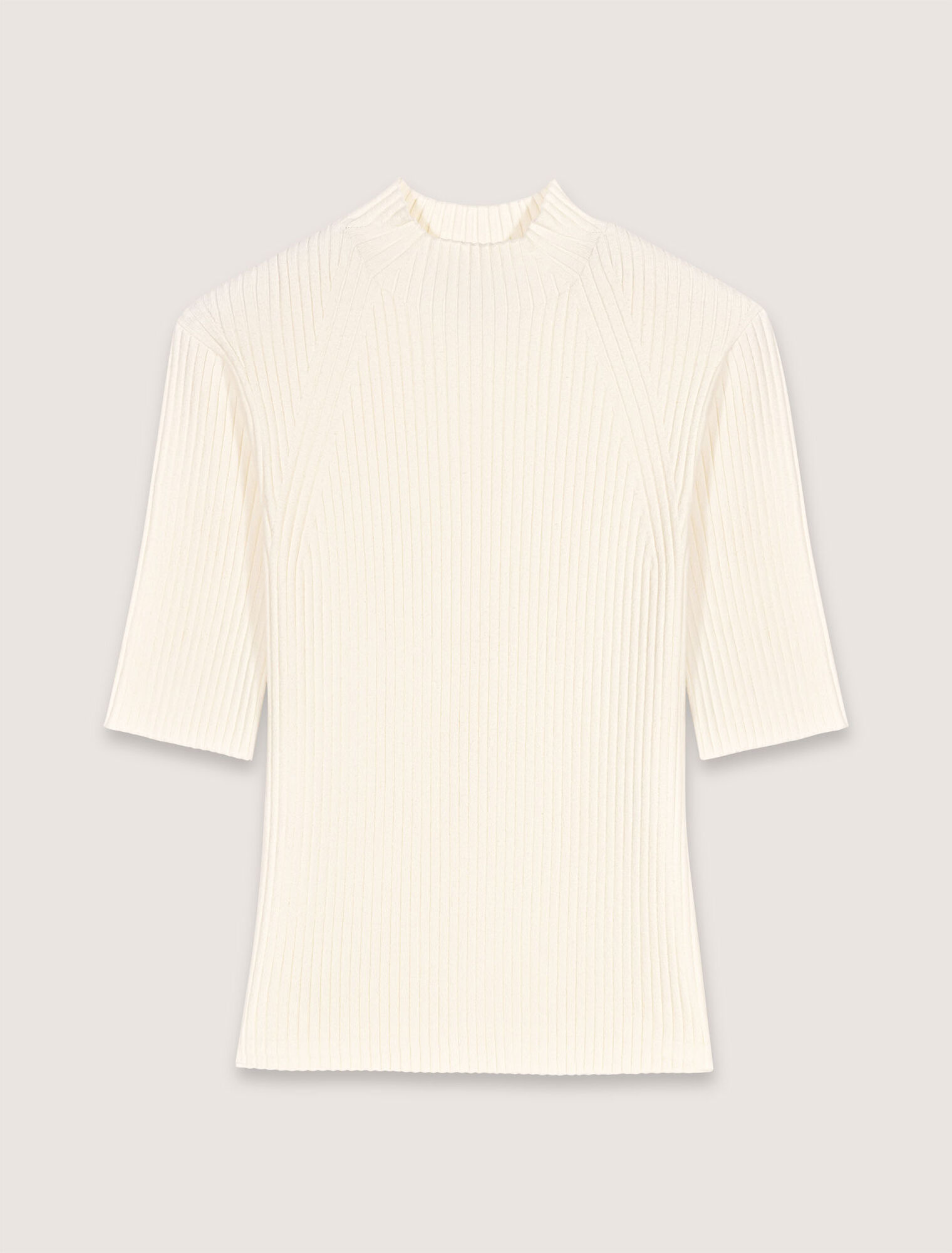 Cotton and silk ribbed top