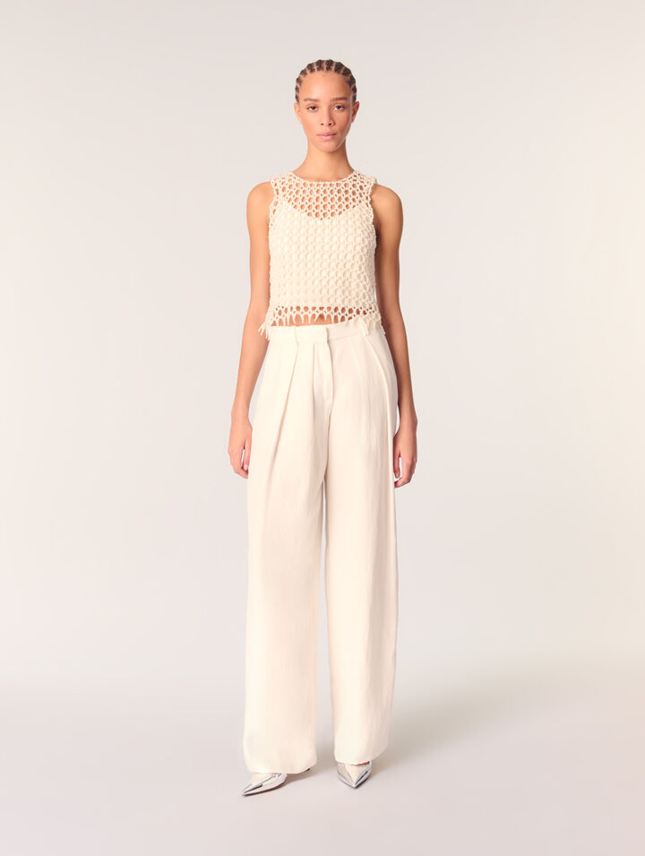 Wide-leg suit trousers