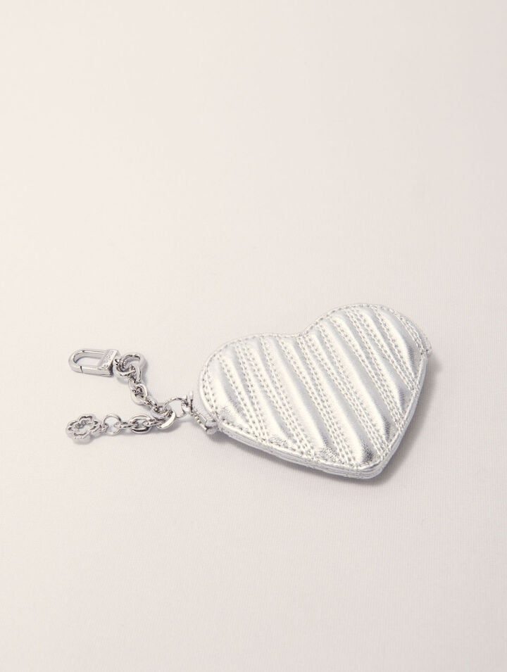 Quilted metallic heart purse