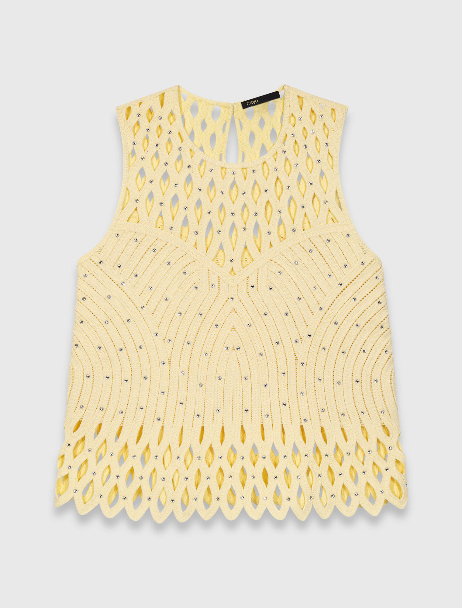 Crochet rhinestone top