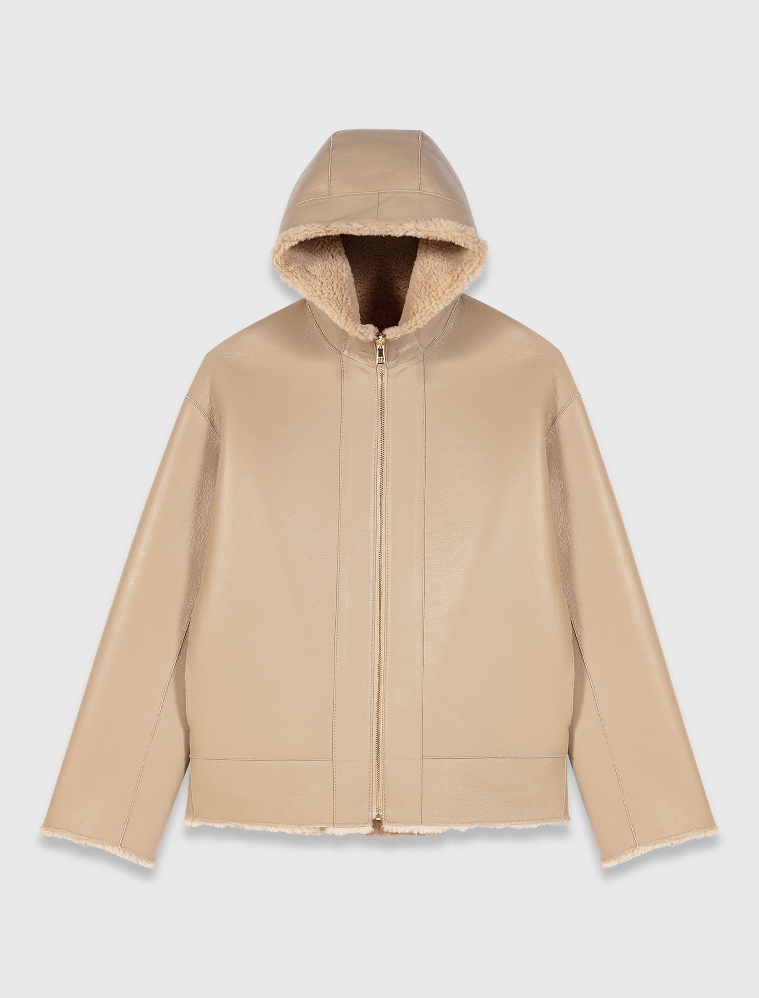 Reversible coat with hood