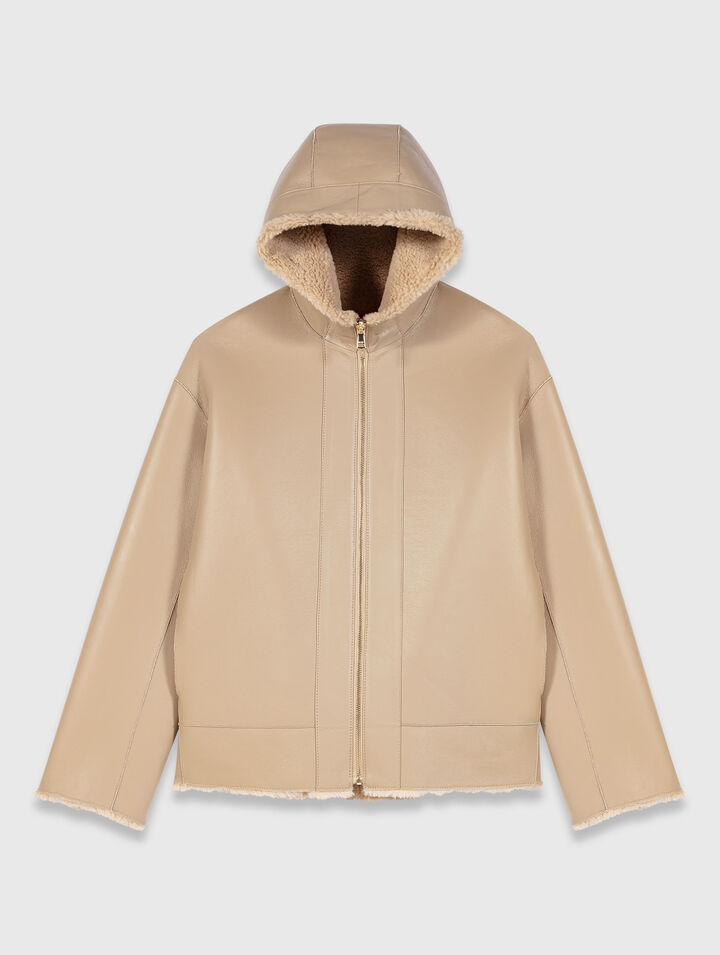Reversible coat with hood