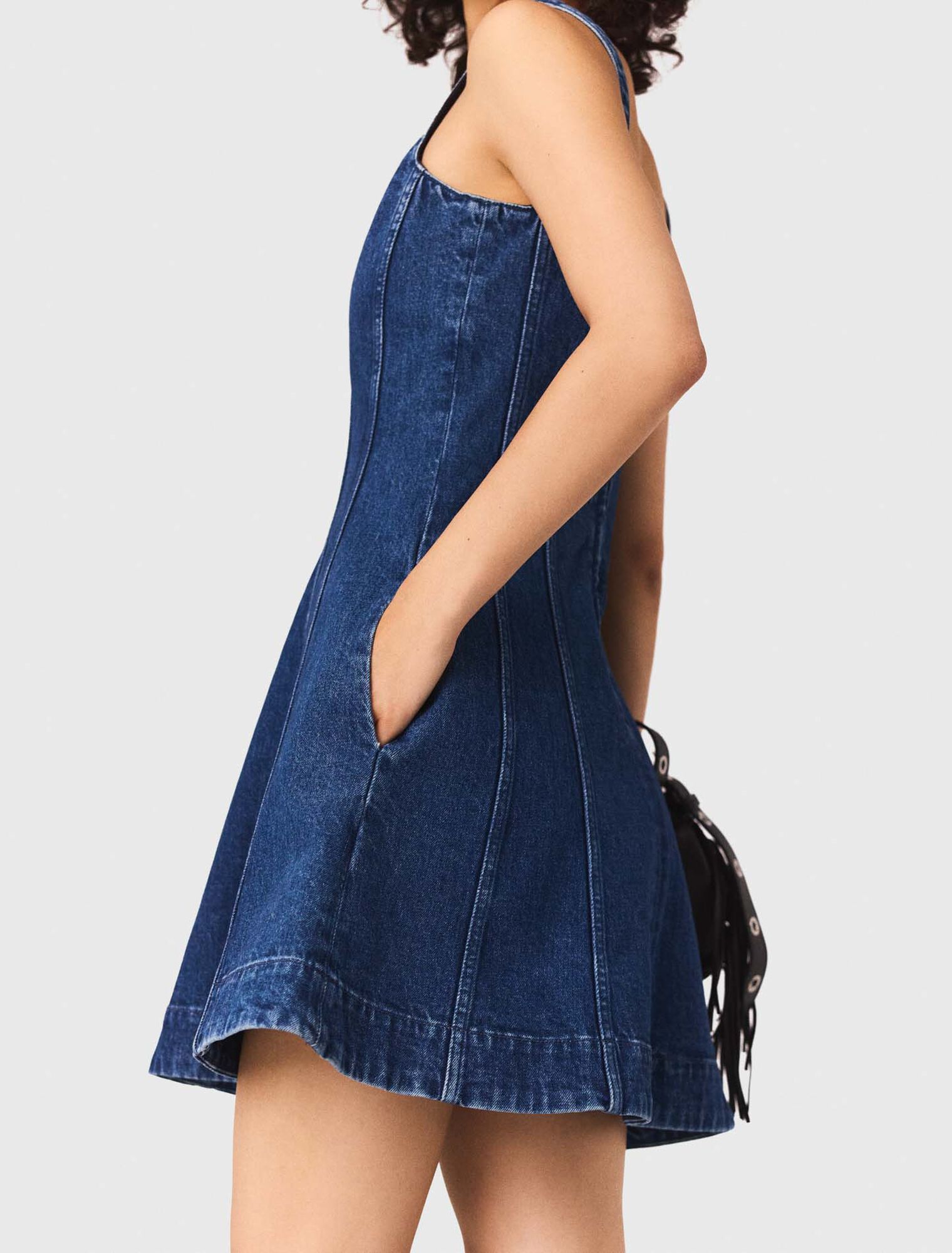 Short denim babydoll dress