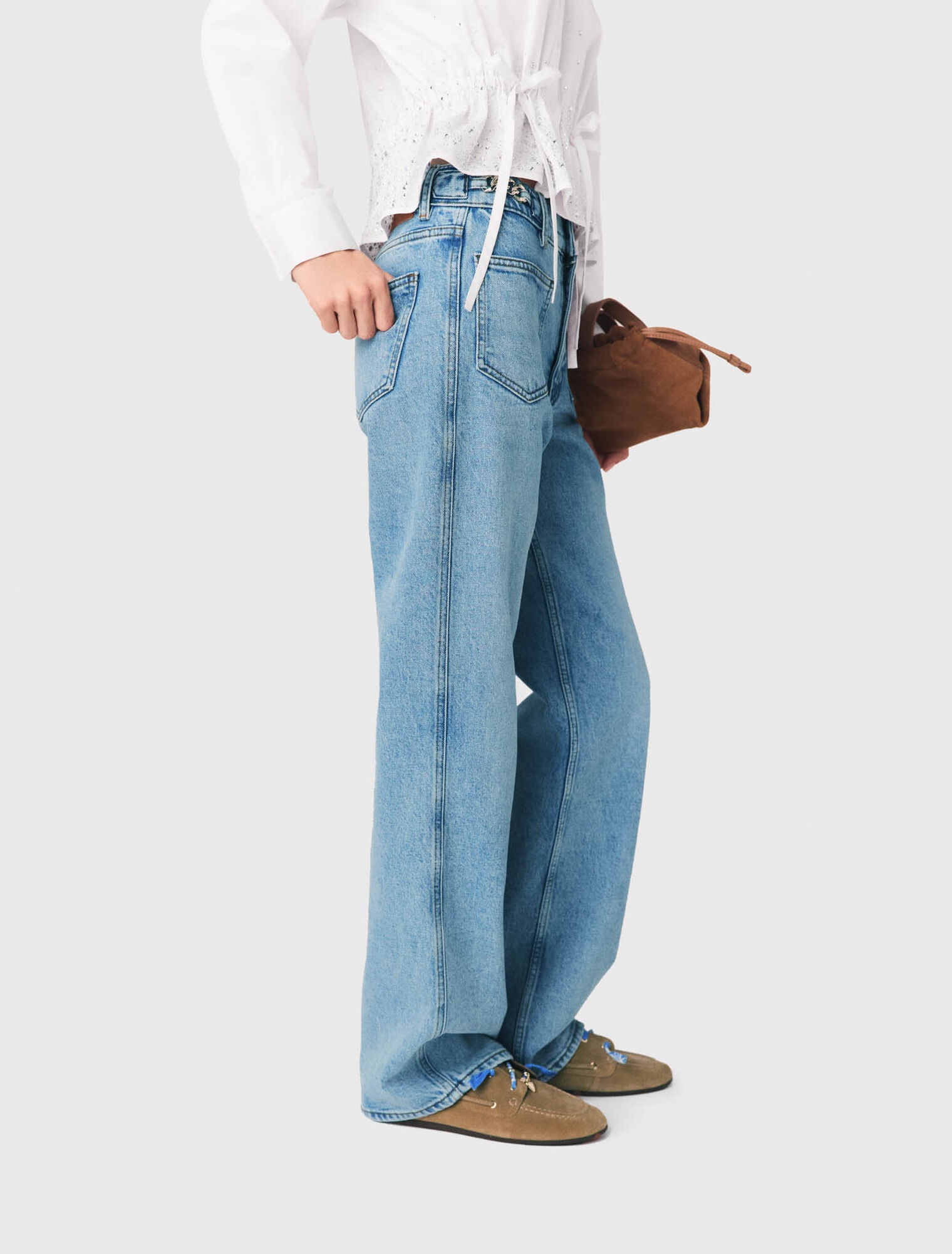 Straight jeans with chains