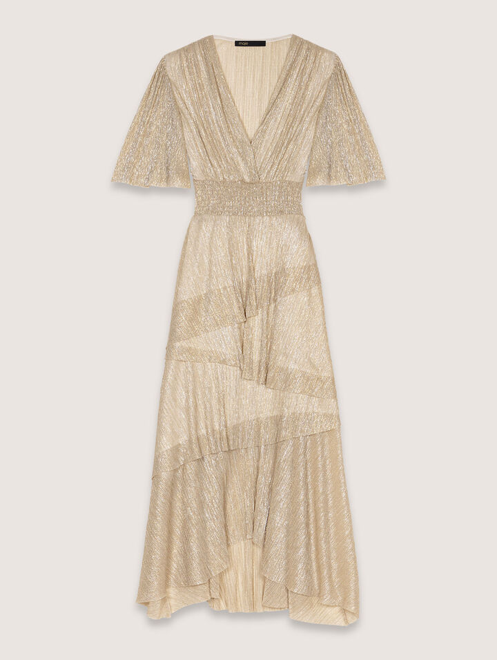 Metallic ruffled dress