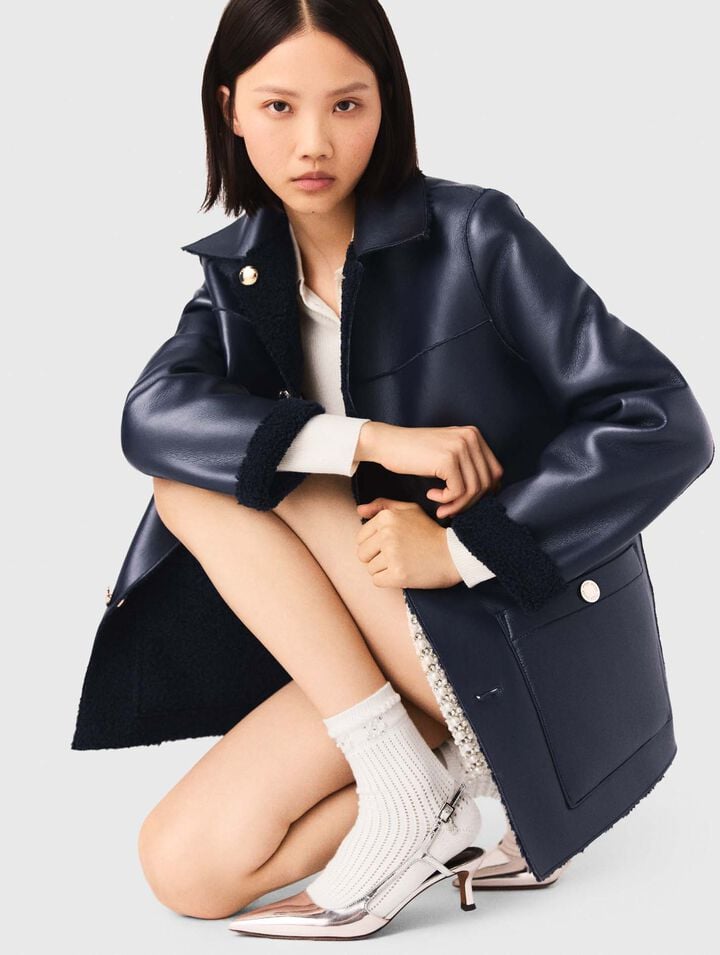 Reversible faux shearling