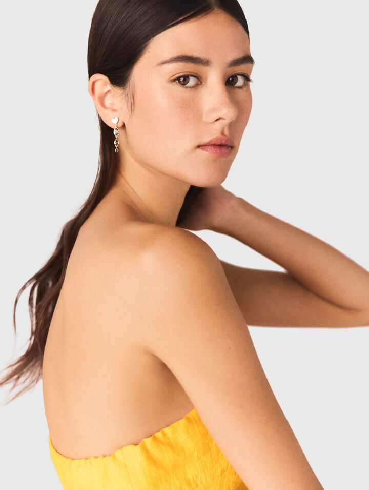 Asymmetrical linen-blend dress