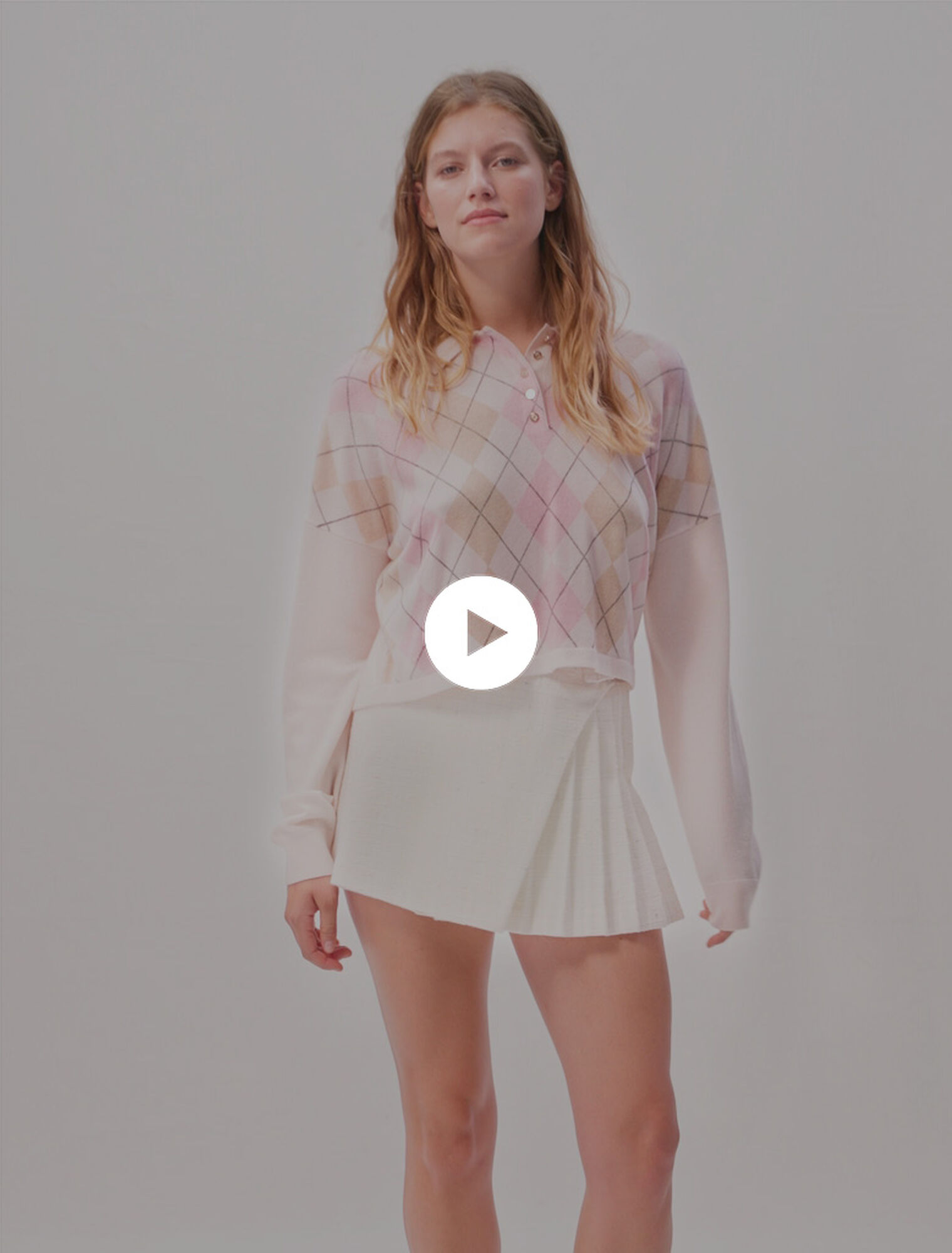 Short wool-blend sweater