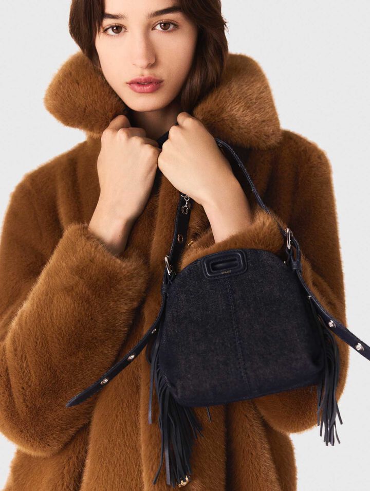 Mid-length faux fur coat