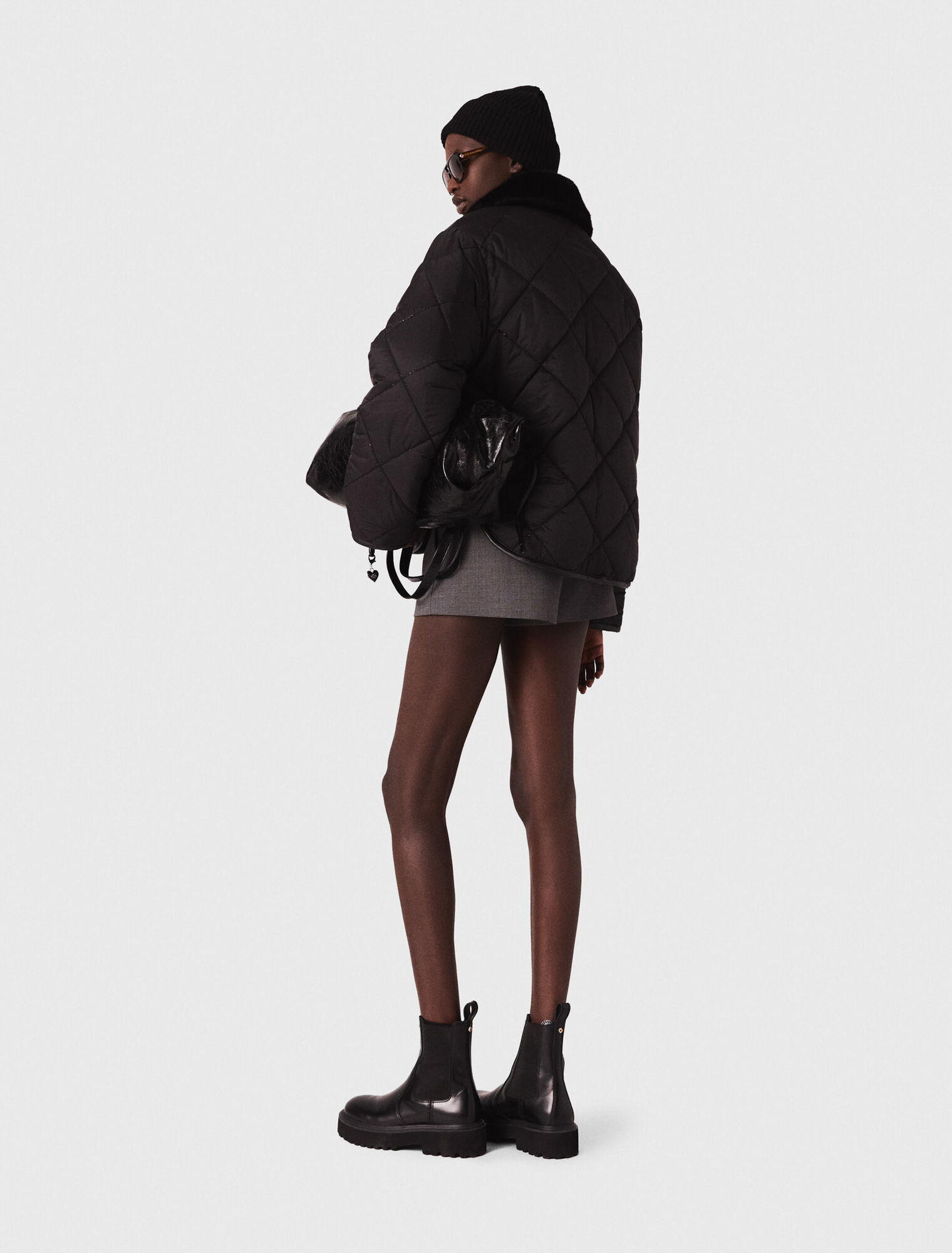 Reversible sequin puffer jacket