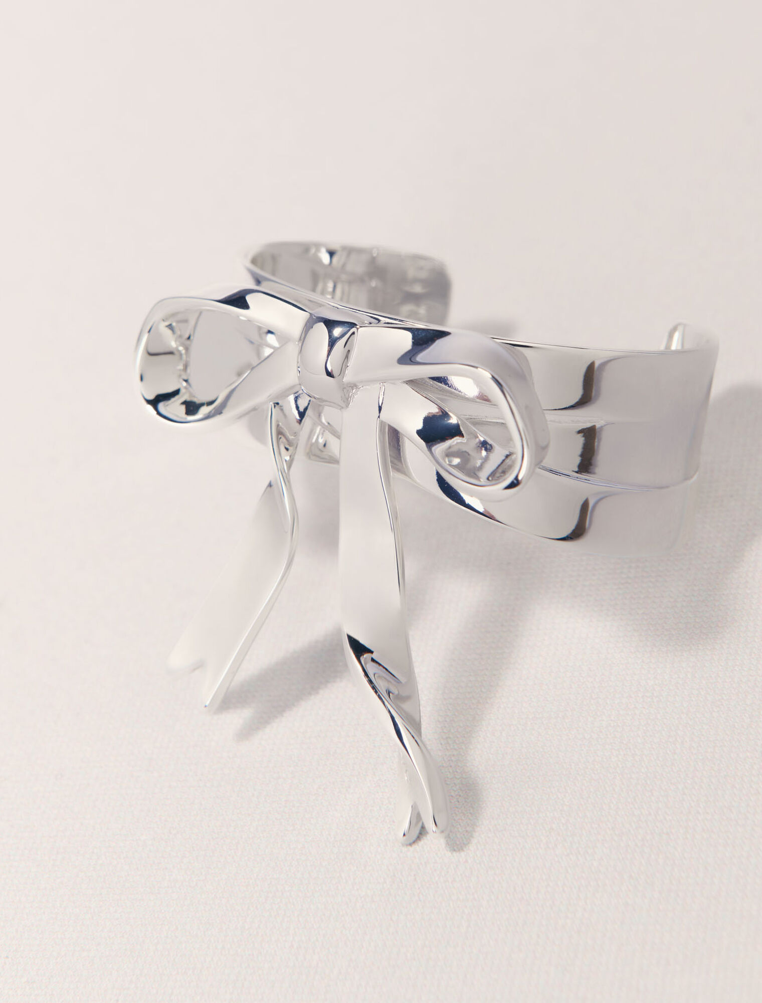 Silver bow cuff