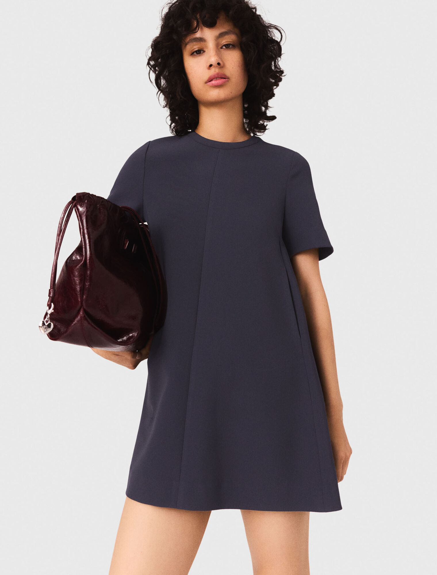 Heavy crepe trapeze dress