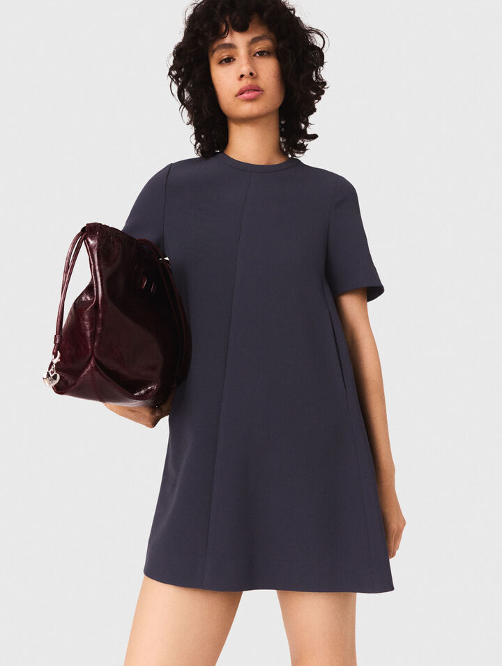 Heavy crepe trapeze dress