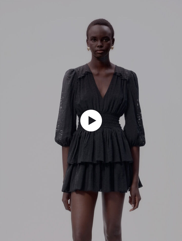 Layered-effect patterned dress