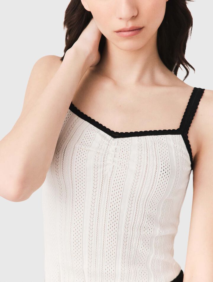 Pointelle knit twinset