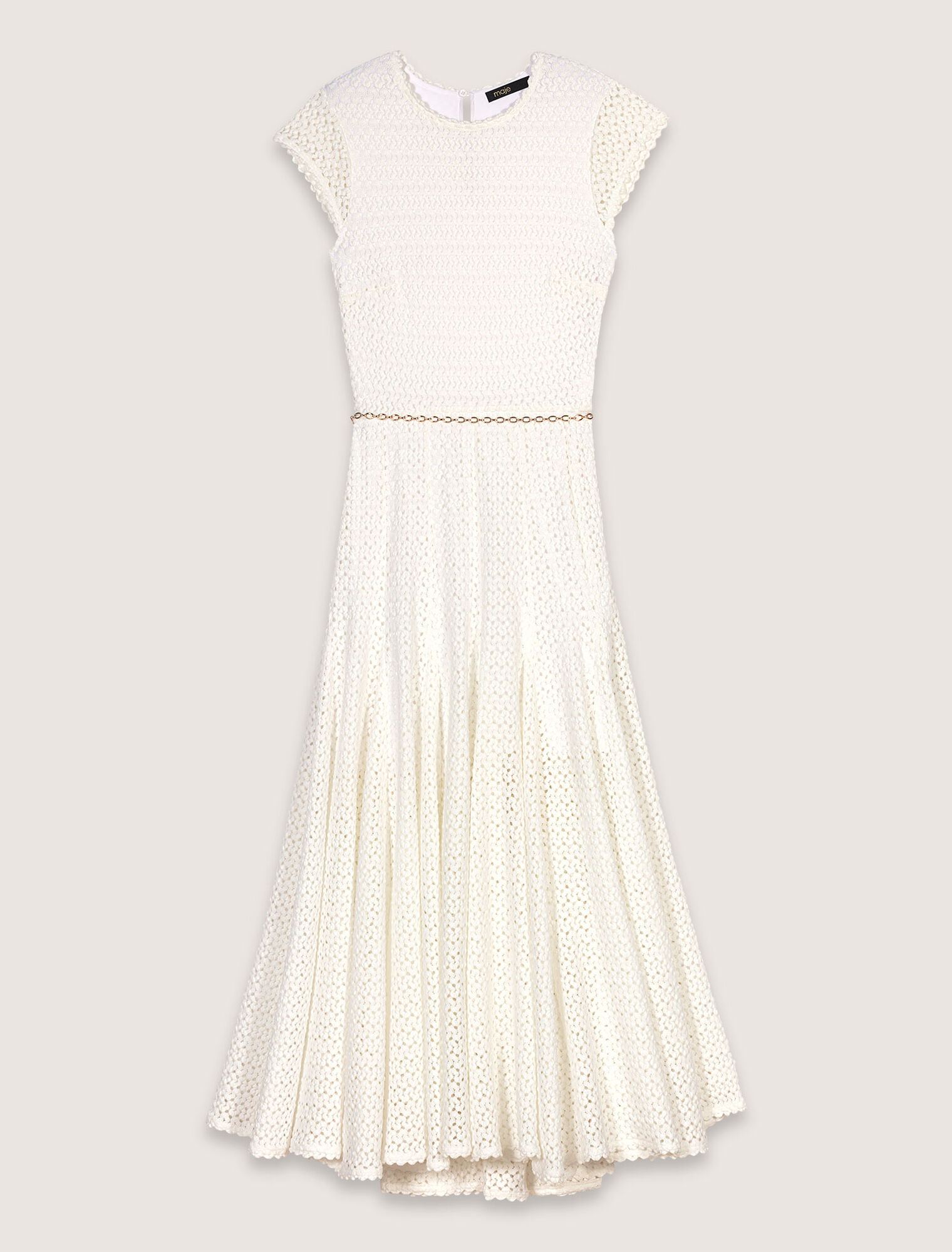 Crochet-knit maxi dress