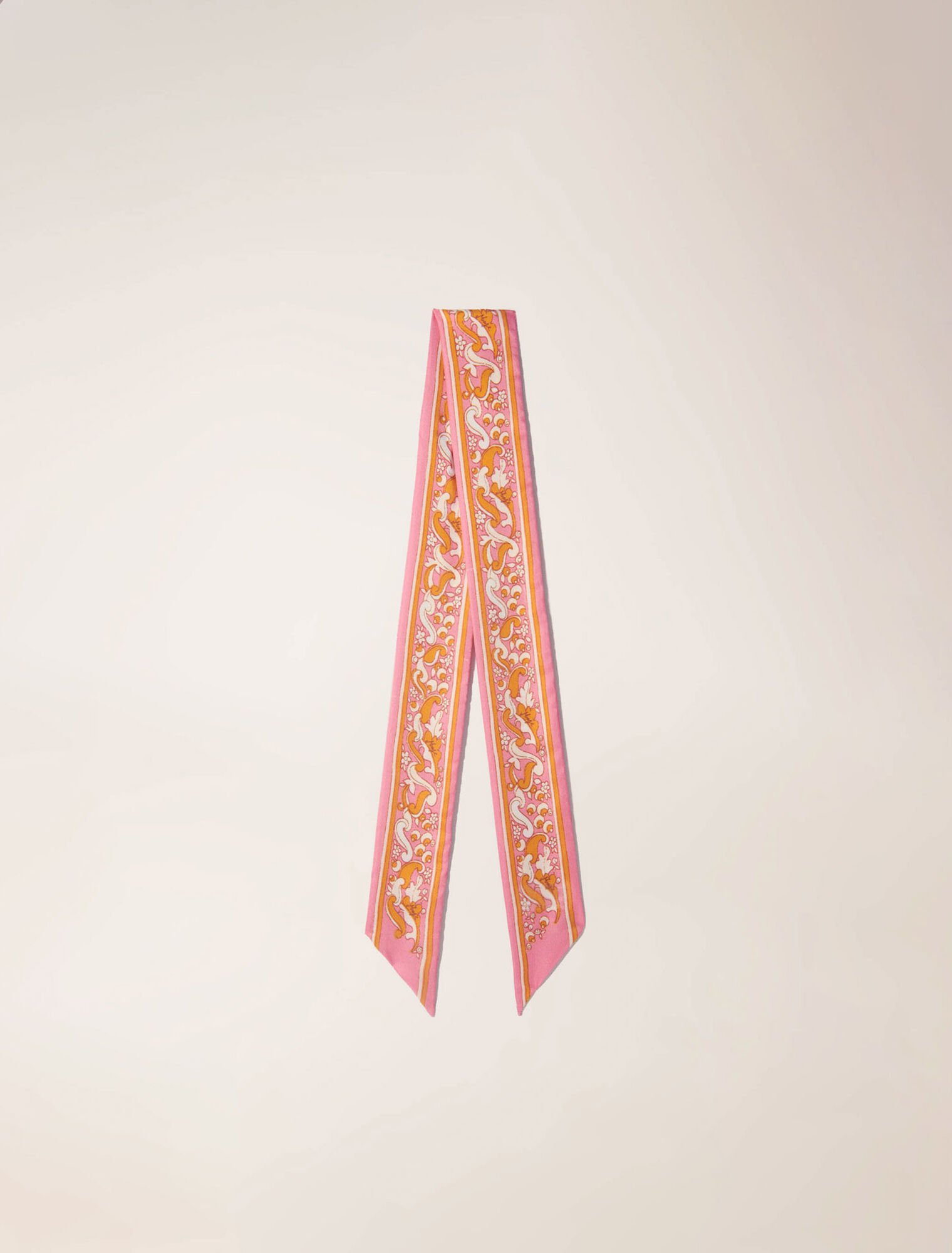 90x5cm floral motif ribbon scarf