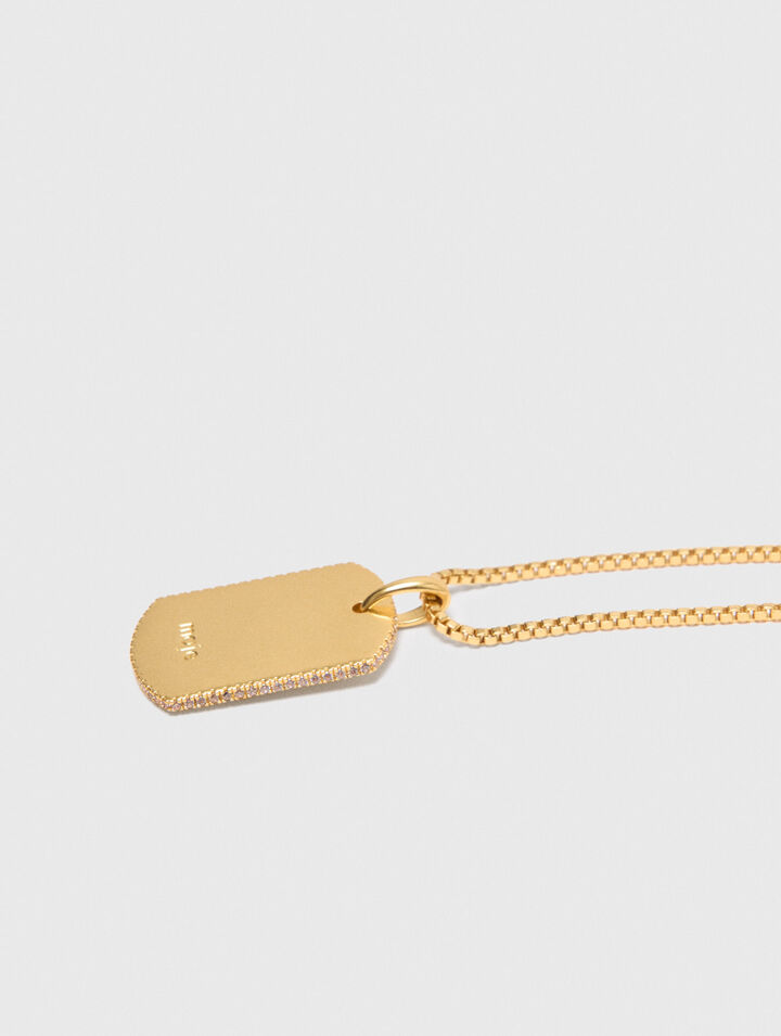 Zodiac sign plaque necklace