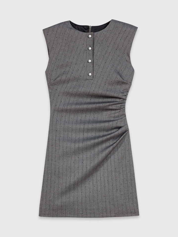 Short rhinestone tailored dress