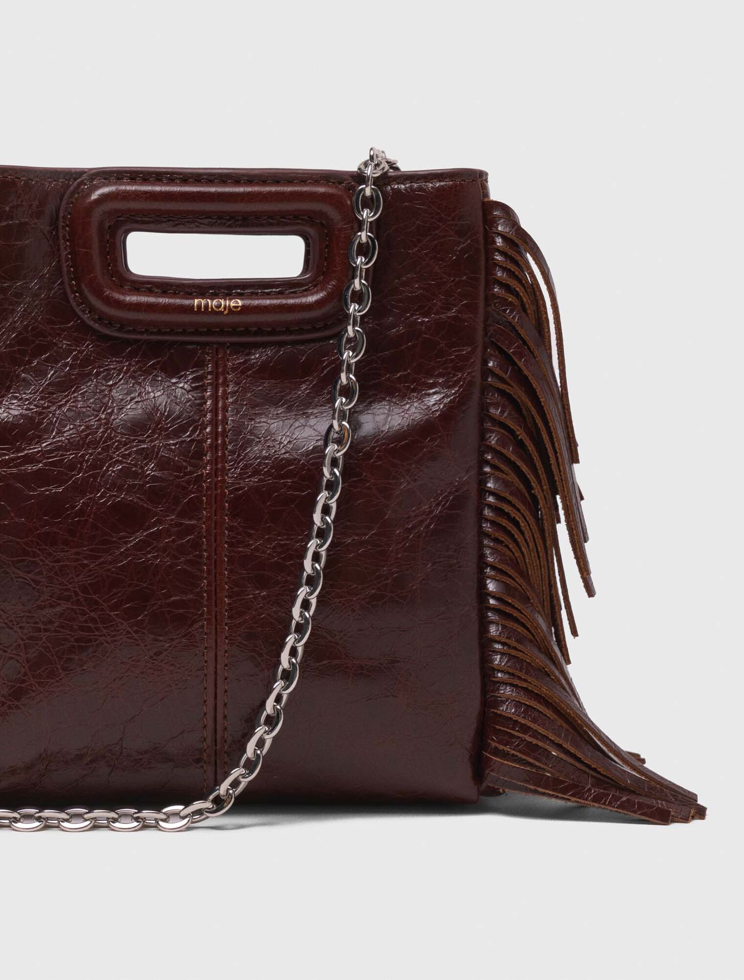 Crackled leather mini M bag