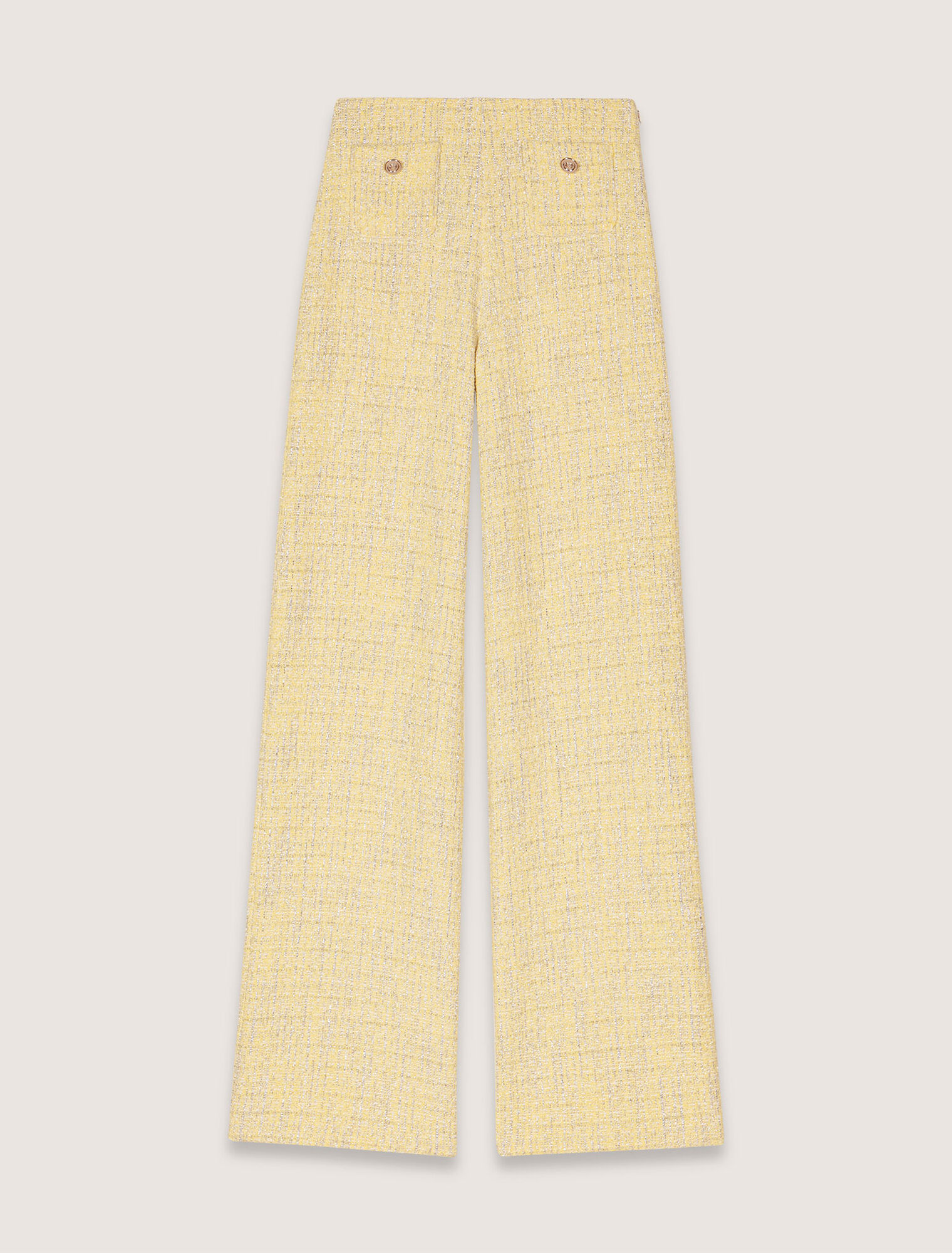 Straight-leg tweed/lurex trousers