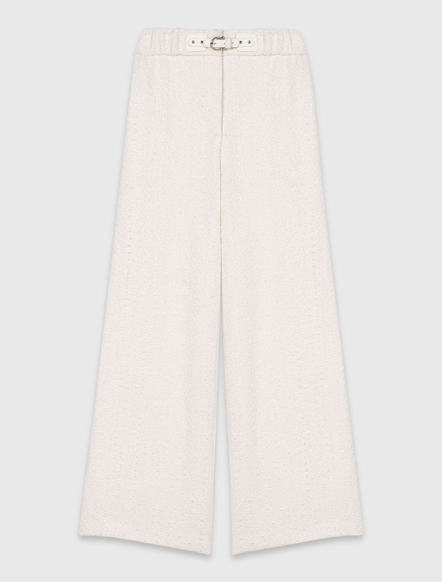 Wide-leg tweed trousers