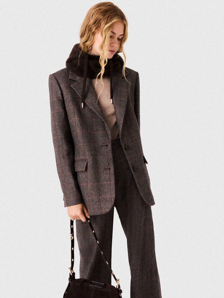 Belted suit jacket