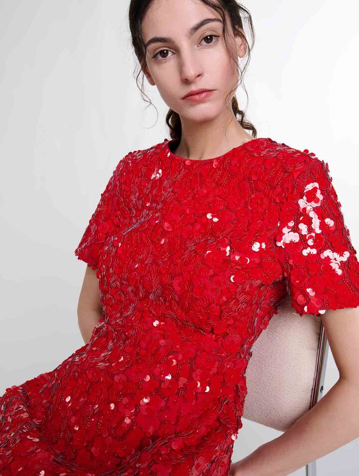 Short sequinned floral dress