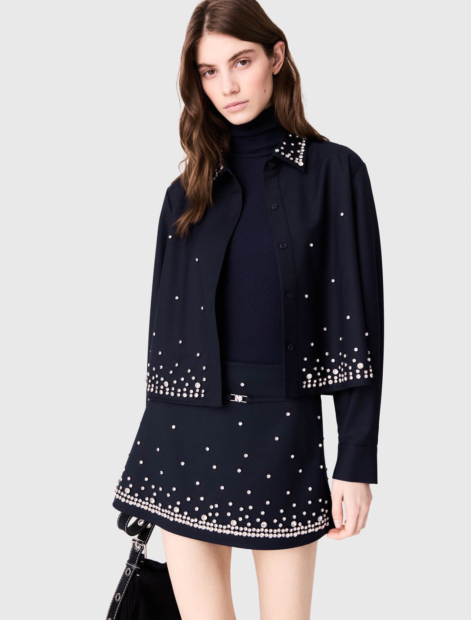 Rhinestone layered skort