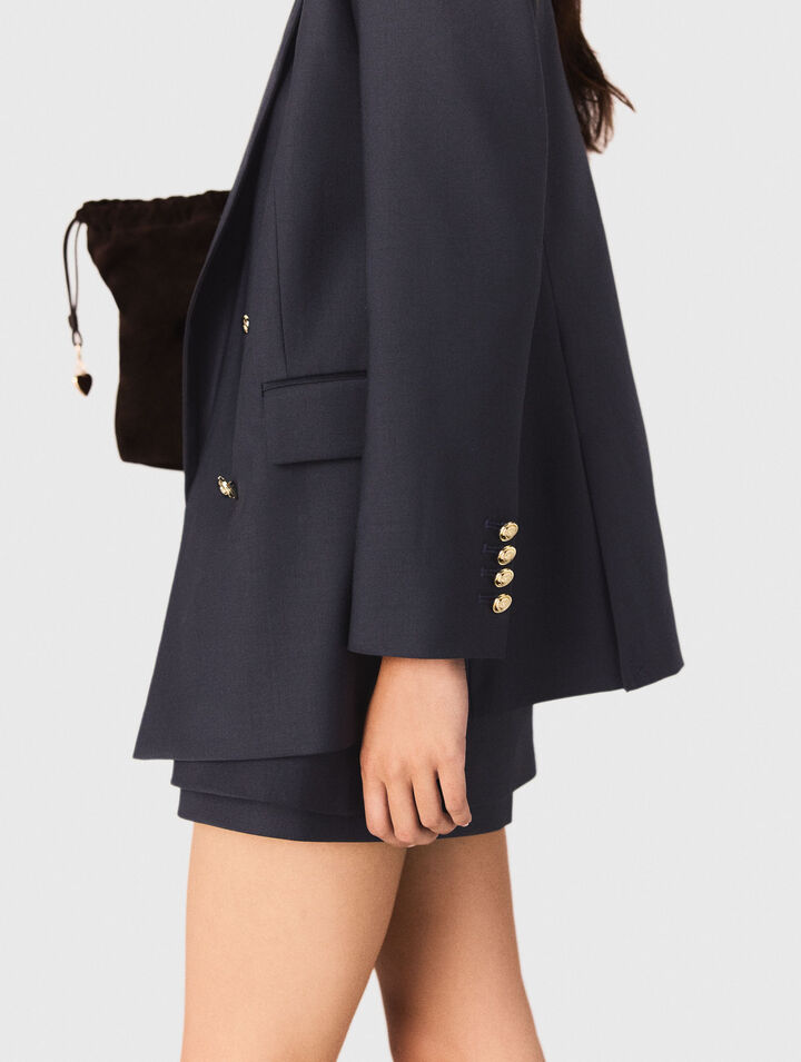 Suit jacket with gold buttons