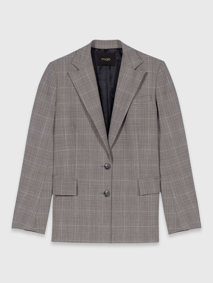 Checked suit jacket