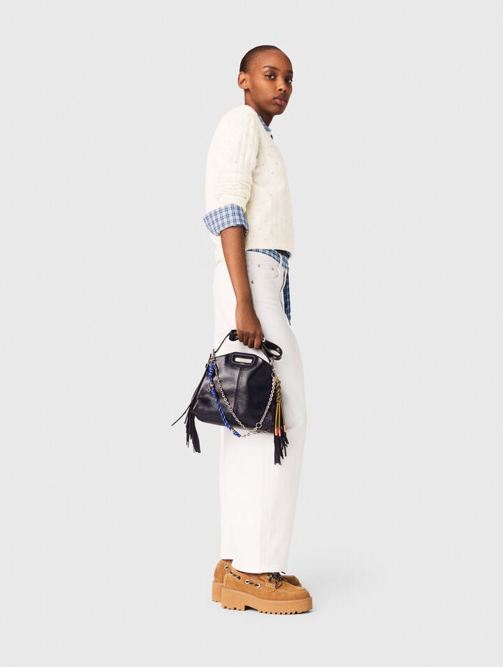 Rhinestone-front cardigan