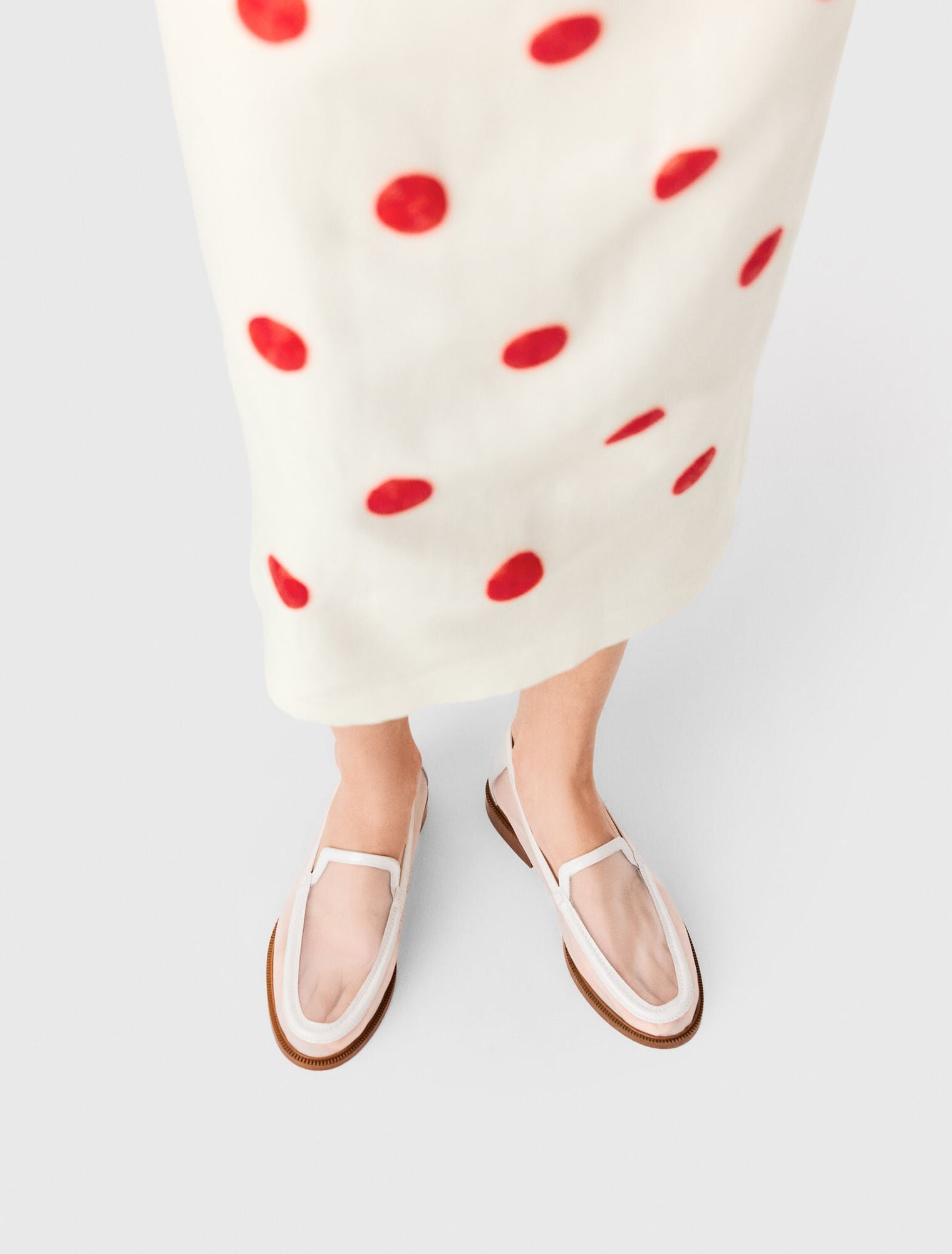 Leather and mesh loafers