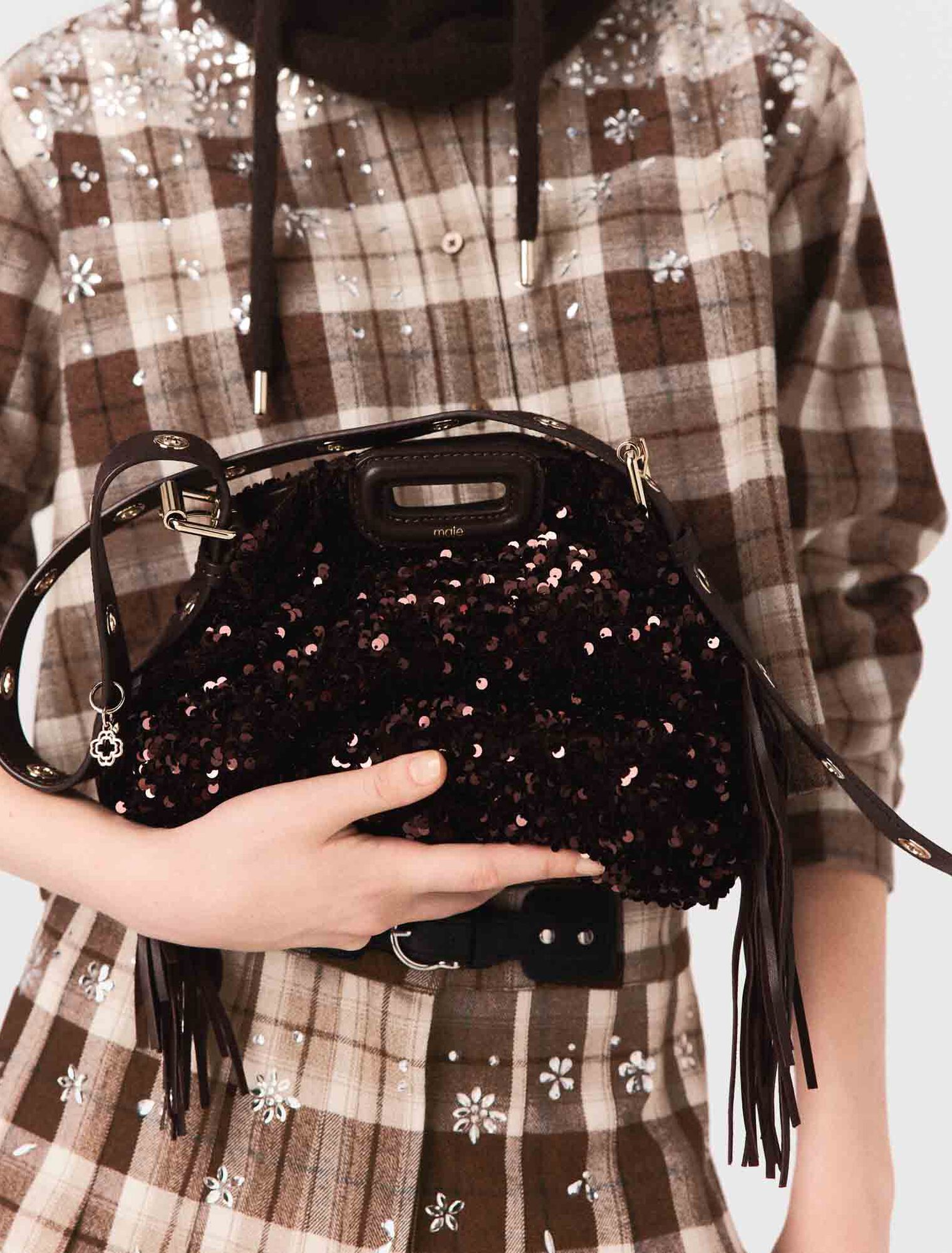 Rhinestone checked shirt