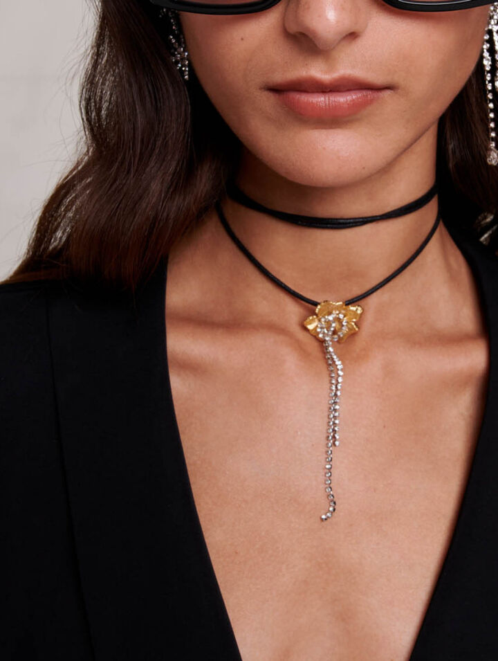 Satin tie-front shirt