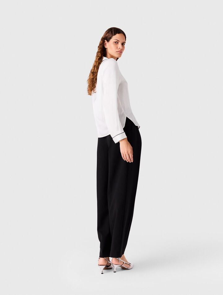 Embroidered silk shirt