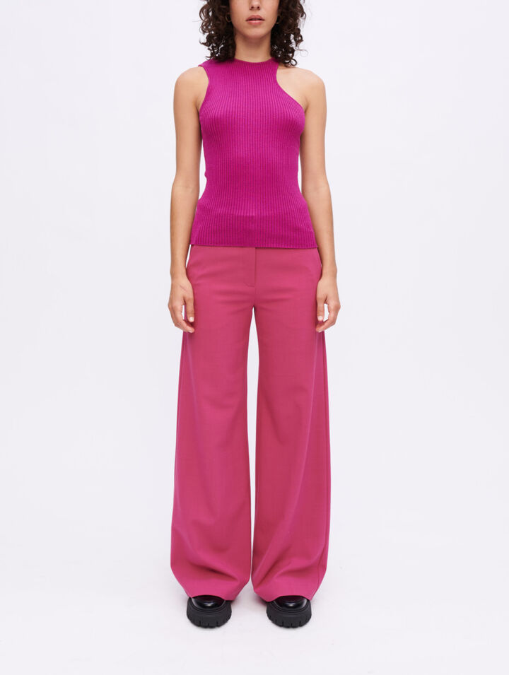 Asymmetrical knitted tank top