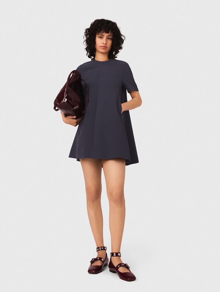 Heavy crepe trapeze dress